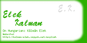 elek kalman business card